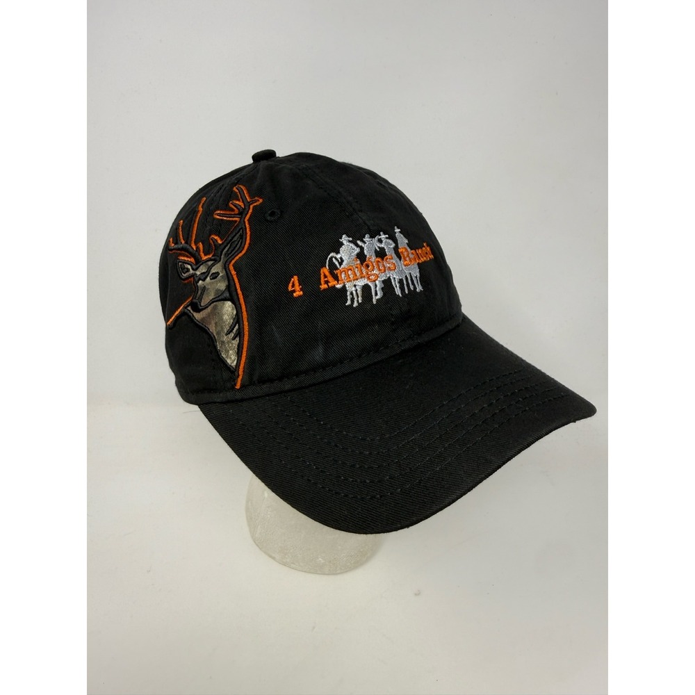 4 Amigos Ranch Whitetails Unlimited Hunting Dri Duck Mens Black Baseball Cap Hat